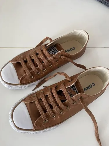 tênis converse all star de couro marrom