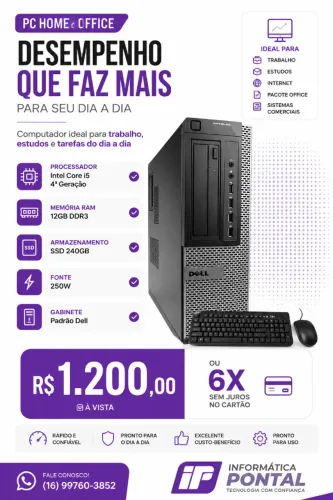Cpu Core I5 Quarta Geração SSD 240GB 12GB de Ram