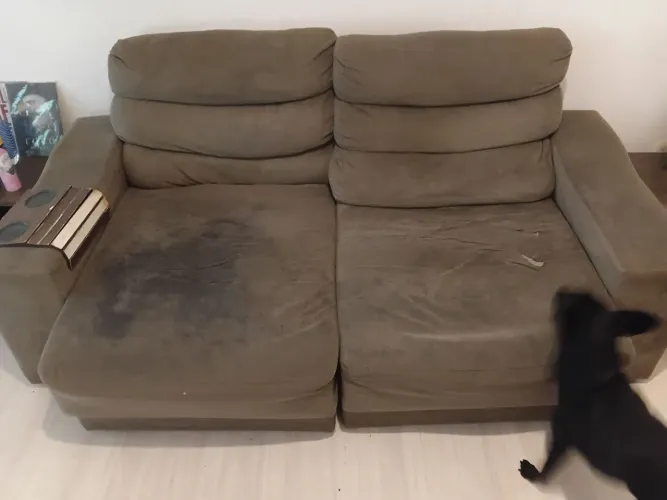 Sofá 2 pessoas retrátil cinza
