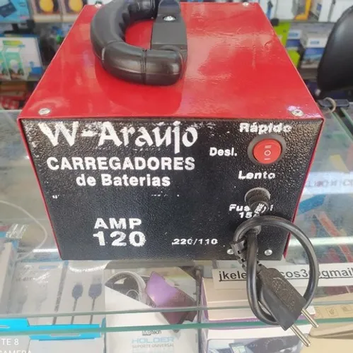 Carregador de bateria 120Amp Bivolt carga lenta e rapida