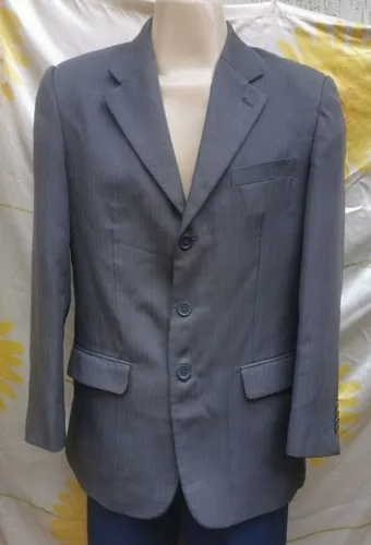 blazer empório colombo suit concept cinza escuro risca giz tam 48