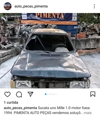 Sucata uno Mille 1.0 motor fiasa 1994