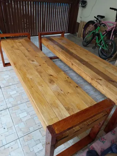 Kit Bancos de madeira Pinus 2m X 50