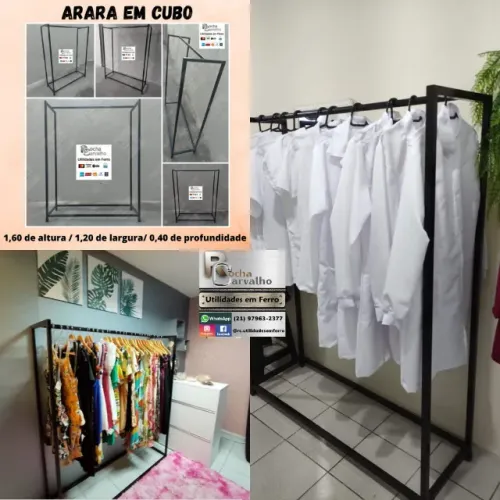 Arara Cubo Metalon 1,60x1,20x0,40. Lojas, Closets. Sob Encomenda.