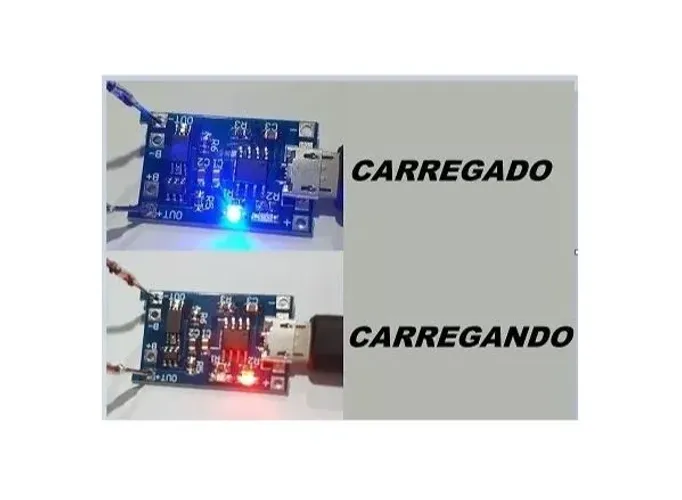 Carregador Bateria Lítio Liion Tp4056 18650 Proteção Arduino Automação COD-AM112