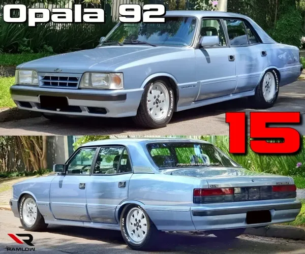 Jogo de rodas do Opala 92 aro 15 Prata Chevrolet retro