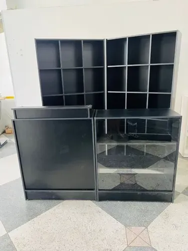 BALCÃO CAIXA+ VITRINE + COLMÉIAS MDF 