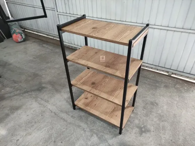 Estante Estilo Industrial em aço Amadeirado