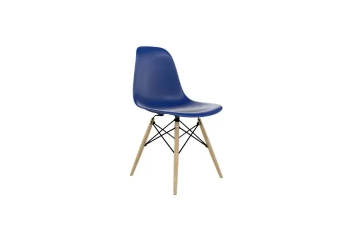 Cadeira EAMES Base Madeira Azul Escuro - Frete Grátis até 12x 