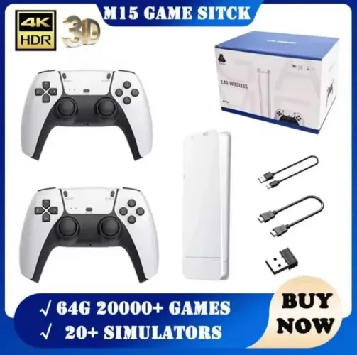 Game M15 video game, 64G 20000 jogos retro 2 controles sem fio PROMOÇÃO