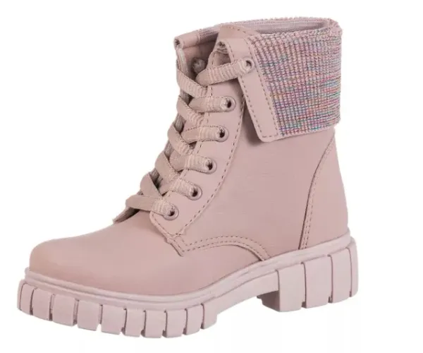 Bota Infantil Menina Cano Baixo Elástico Confortável Moda