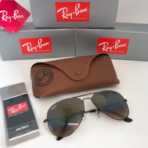 Óculos de sol ray-ban aviador coffee lentes de cristal