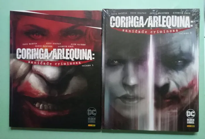 Kit com Duas hqs capa dura Coringa/Arlequina: sanidade criminosa