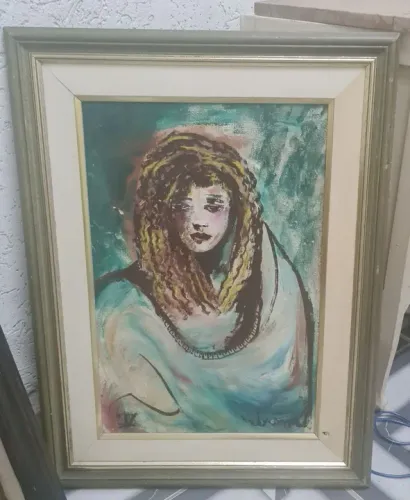 Quadro com pintura de mulher
