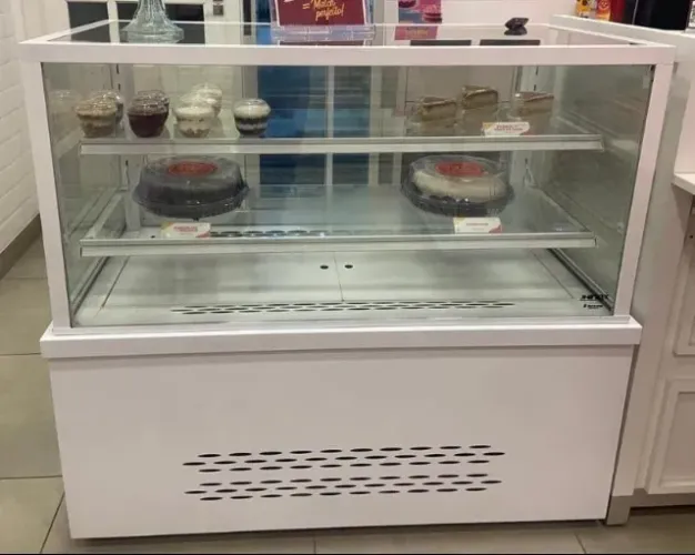Expositor Refrigerado Inox c/ Vidro Duplo 1,20×0,65×1,10 m - Porta e Ar Forçado
