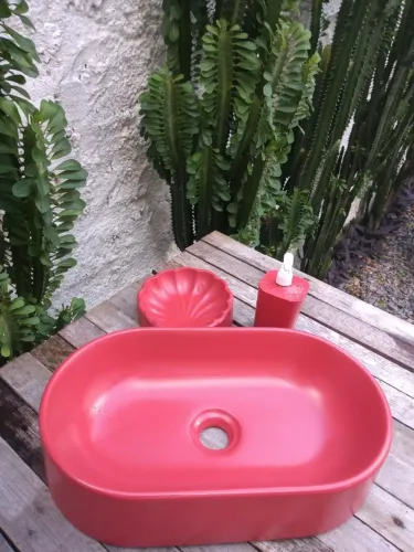 LUXUOSA CUBA VERMELHA LAVABO / BANHEIRO