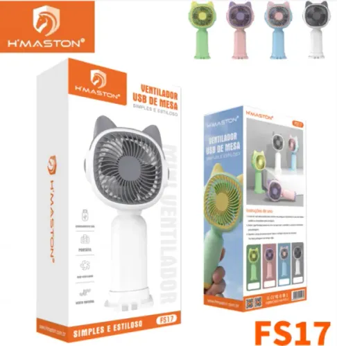 Mini Ventilador Portátil De Mão Mesa Usb Recarregável Fs17