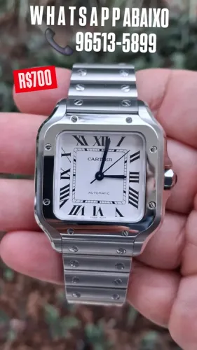 Relógio CARTIER SANTOS AUTOMÁTICO - FUNDO BRANCO