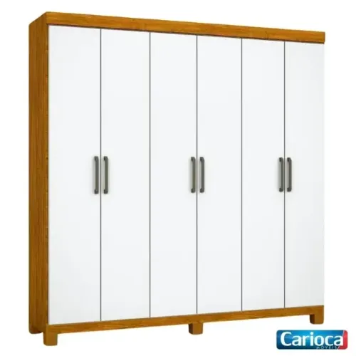 Guarda Roupa Recife Cinamomo/Branco Carioca - Entrega Rápida!