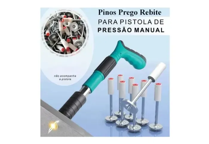 Pinos Para Pistola Fixação Prego Rebite Drywall Grampo Arruela Pinador 100 Unid. 