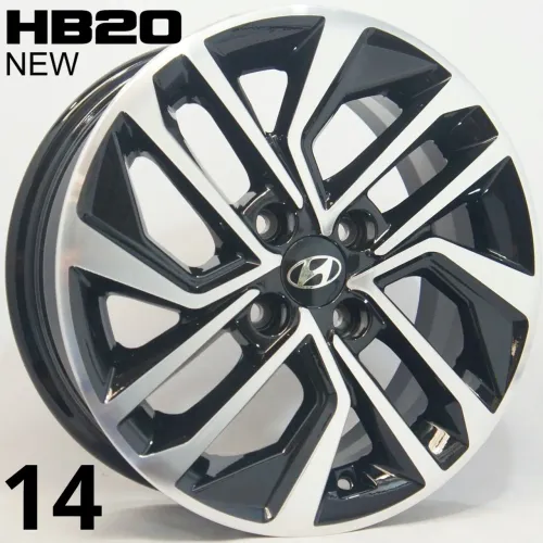 Rodas Hyundai HB20 Aro 14 preta com diamantado 4x100 novas 