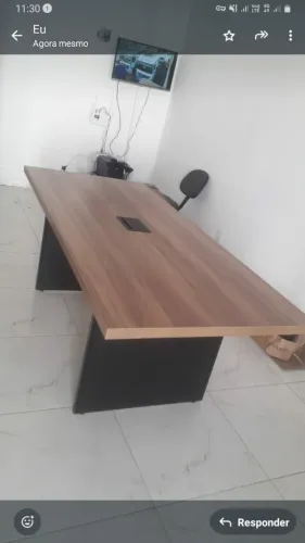 MESA REUNIAO RETANG  TAMPO GROSSO 40MM 2,00X90CM AVISTA R$ 1,150,00 ZAP *