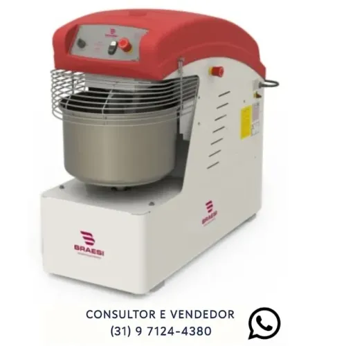 Amassadeira Espiral 25 Kg 2 Velocidades Trifásico Braesi 380V