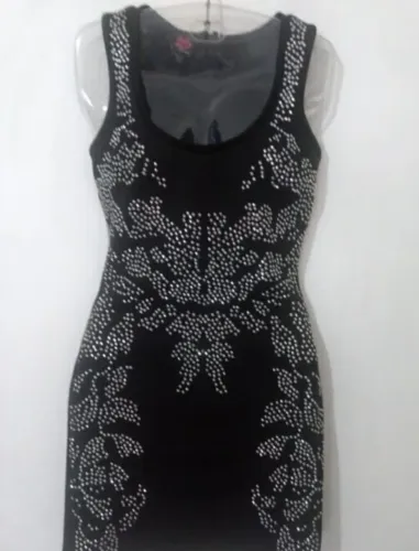 Vestido Tubinho com Detalhes Prateado da Marca 2B bebe.