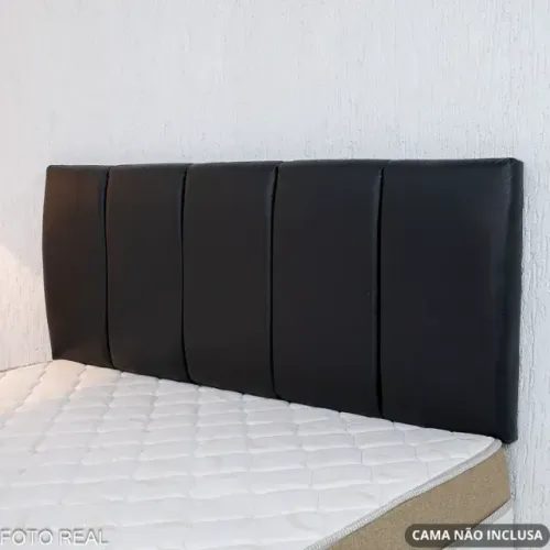 Painel Cabeceira Casal Roma Korino Preto - Entrega Rápida!