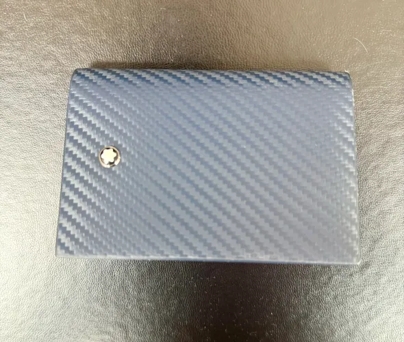 Carteira Masculina Premium em Couro Montblanc Texturizado Azul | Luxo e Durabilidade