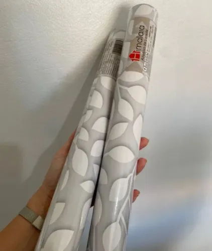 Papel de parede cinza floral 5metros x 45cm 45,00 o rolo