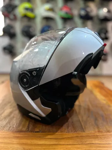 Capacete Schuberth C5 Prata Cinza Escamoteável