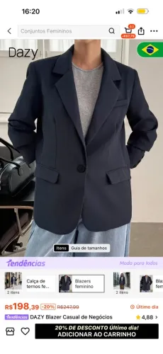 Blazer azul marinho G
