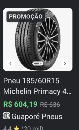 Pneus seminovos Michelin e Pirelli 185/60 15, apenas R$150,00