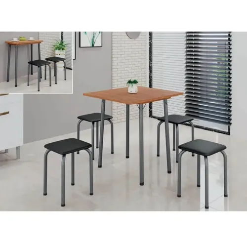 Mesa Dobrável com 4 Banquetas SOMA _ pronta entrega