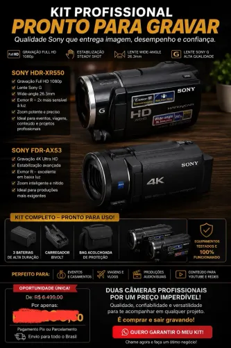 Kit duas filmadoras pelo preço de uma 