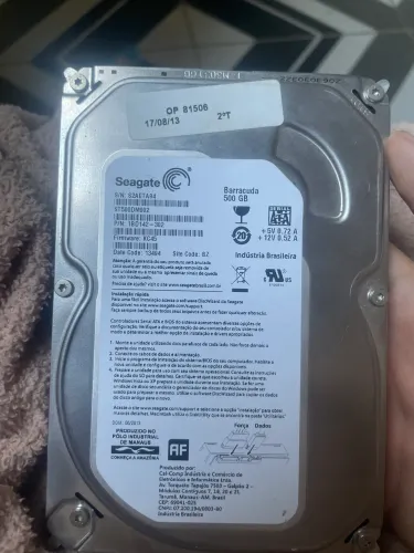 Vendo HD de 500gb, semi novo, vem com 10win e win8.
