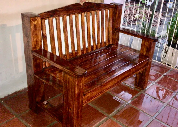 Banco namoradeira rústico