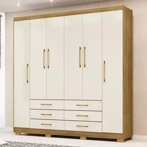 ROUPEIRO 2.23M 100% MDF 6 PORTAS CANADA 6 GV - Monta na Hora