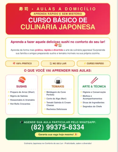 Curso de culinária Japonesa