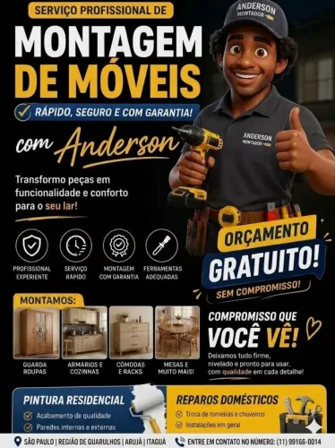 Reparação de móveis, montagem, concerto de chuveiros e tomadas pintura interna e externa