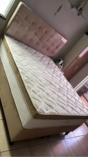 Cama box Queen molas ensacadas base + colchão disponível 