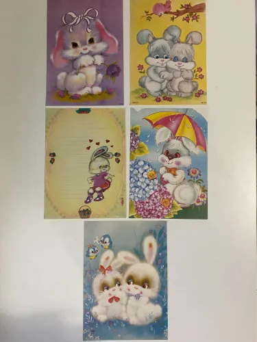 Papel de Carta Coelhinhos Colecionável anos 80/90