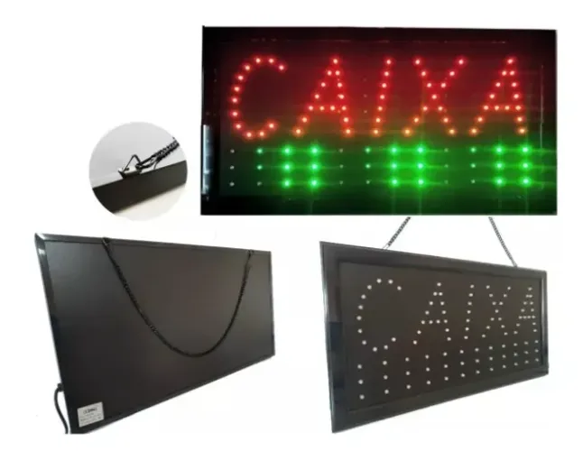 Placa Painel Letreiro Led Luminoso Em Escrita Caixa 
