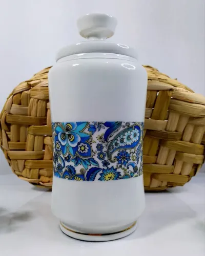 Potiche Antiga Alongada em Porcelana 25cm.