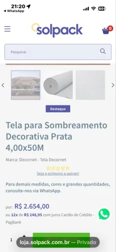 Rolo de sombrite 