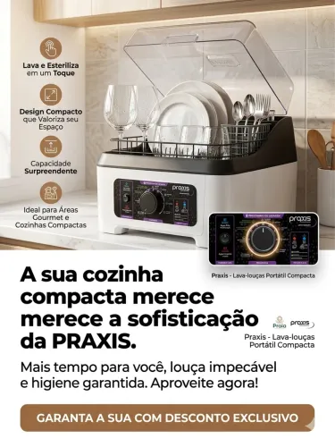 Lava-louças Portátil Praxis 8 Programas - Impecável