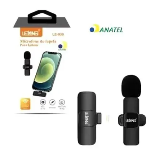 Microfone sem fio lapela tipo C ou iPhone