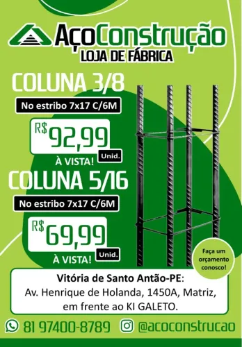 COLUNAS DIRETO DE FÁBRICA