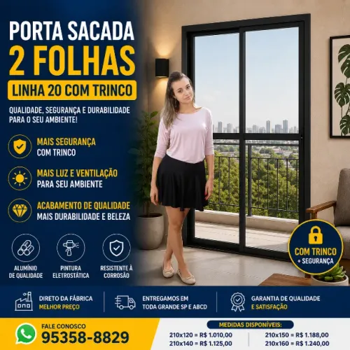 porta balcão 2 folhas com trinco linha 20 cor preto 210x120 ,pagamento no ato da entreg